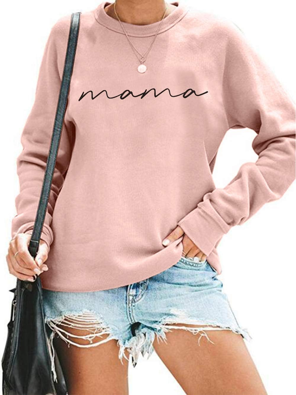 Mama Mode Activated: Women’s Loose-Fit Crewneck Sweatshirt with cute “Mama” Letter Print